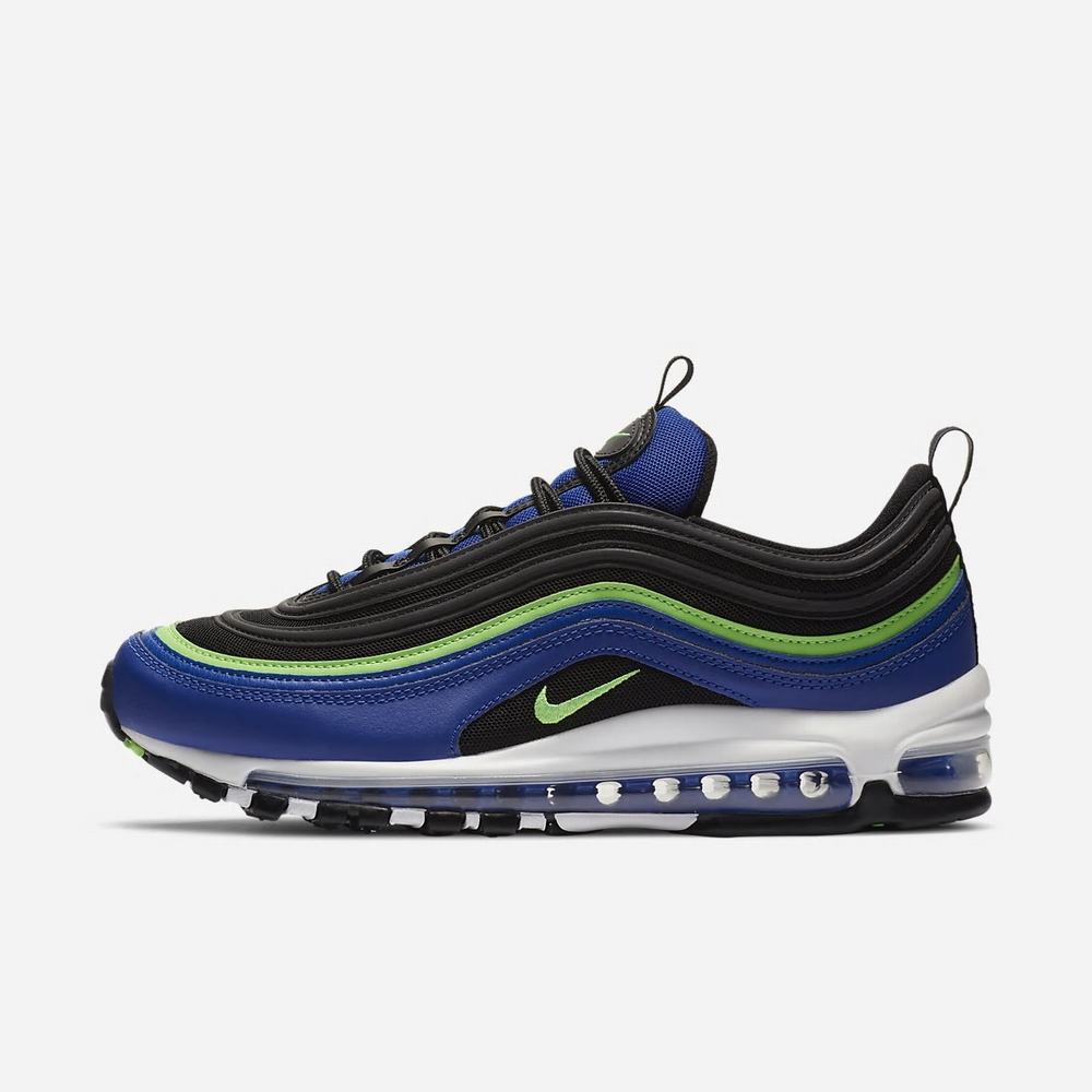 Sneakers Nike Air Max 97 Bleu 6145-327 Hyper Blue/Black/White/Green Strike Homme | SFV-11255248